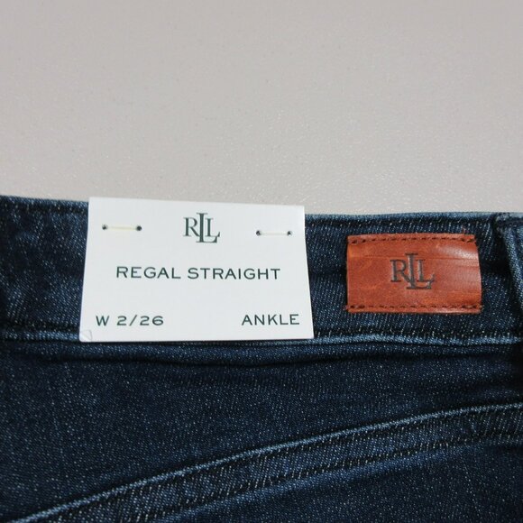 Lauren Ralph Lauren LRL womens dark Regal slim straight hi stretch 2 NWT - Picture 8 of 10